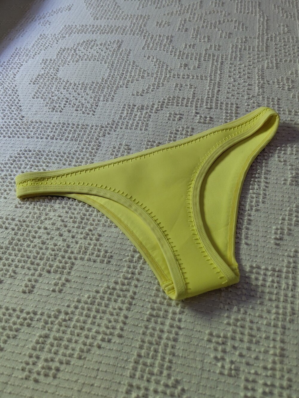 Triangl electric banana yellow neoprene cheeky bikini bathing suit bottom M